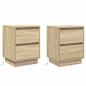 Preview: Nachttisch 2 stk. Sonoma-Eiche 39 x 34,5 x 50 cm Holzwerkstoff