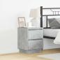 Preview: ARDEBO.de - Nachttisch Beton Grau 39 x 34,5 x 50 cm Holzwerkstoff