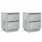 Preview: Nachttisch 2 stk. Beton Grau 39 x 34,5 x 50 cm Holzwerkstoff