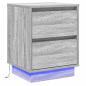 Preview: Nachttisch Grau 39 x 34,5 x 50 cm Holzwerkstoff
