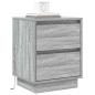 Preview: Nachttisch Grau 39 x 34,5 x 50 cm Holzwerkstoff