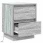 Preview: Nachttisch Grau 39 x 34,5 x 50 cm Holzwerkstoff