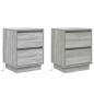 Preview: Nachttisch 2 stk. Grau 39 x 34,5 x 50 cm Holzwerkstoff