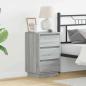 Preview: ARDEBO.de - Nachttisch Grau 39 x 34,5 x 65 cm Holzwerkstoff