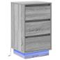 Preview: Nachttisch Grau 39 x 34,5 x 65 cm Holzwerkstoff