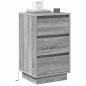 Preview: Nachttisch Grau 39 x 34,5 x 65 cm Holzwerkstoff