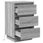 Preview: Nachttisch Grau 39 x 34,5 x 65 cm Holzwerkstoff