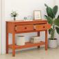 Preview: Konsolentisch Wachsbraun 100 x 35 x 75 cm Massives Kiefernholz