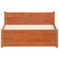 Preview: Bettrahmen Wachsbraun 195,5 x 80,5 x 51 cm Massives Kiefernholz