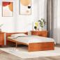 Preview: ARDEBO.de - Bettrahmen Wachsbraun 195,5 x 95,5 x 51 cm Massives Kiefernholz
