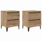 Preview: Nachttisch 2 stk. Artisan-Eiche 40 x 35 x 50 cm Holzwerkstoff