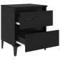 Preview: Nachttisch 2 stk. Schwarz Eichen-Optik 40 x 35 x 50 cm