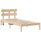 Preview: Bettgestell mit Kopfteil Braun 90 x 200 cm Massivholz Kiefer