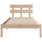 Preview: Bettgestell mit Kopfteil Braun 90 x 200 cm Massivholz Kiefer