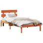 Preview: Bettgestell mit Kopfteil Braun 90 x 190 cm Massivholz Kiefer