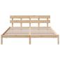 Preview: Bettgestell mit Kopfteil Braun 200 x 200 cm Massivholz Kiefer