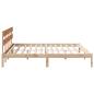Preview: Bettgestell mit Kopfteil Braun 200 x 200 cm Massivholz Kiefer