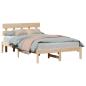 Preview: Bettgestell mit Kopfteil Braun 140 x 190 cm Massivholz Kiefer