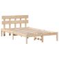 Preview: Bettgestell mit Kopfteil Braun 140 x 190 cm Massivholz Kiefer