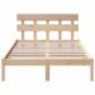 Preview: Bettgestell mit Kopfteil Braun 140 x 190 cm Massivholz Kiefer