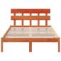 Preview: Bettgestell mit Kopfteil Braun 140 x 190 cm Massivholz Kiefer