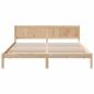 Preview: Bettgestell Braun 200 x 200 cm Massivholz Kiefer