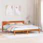 Preview: ARDEBO.de - Bettgestell Braun 200 x 200 cm Massivholz Kiefer