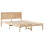 Preview: Bettgestell Braun 140 x 190 cm Massivholz Kiefer