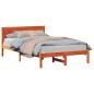 Preview: Bettgestell Braun 135 x 190 cm Massivholz Kiefer