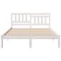 Preview: Bettrahmen mit Kopfteil Weiß 120 x 190 cm Massives Kiefernholz