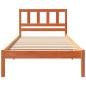 Preview: Bettrahmen Wachsbraun 75 x 190 cm Massives Kiefernholz