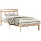 Preview: Bettrahmen Braun 75 x 190 cm Massives Kiefernholz