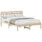 Preview: Bettrahmen Braun 135 x 190 cm Massives Kiefernholz