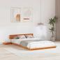 Preview: ARDEBO.de - Bettgestell Braun 135 x 190 cm Holz
