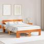 Preview: ARDEBO.de - Bettrahmen Wachsbraun 150 x 200 cm Massives Kiefernholz