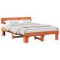 Preview: Bettrahmen Wachsbraun 150 x 200 cm Massives Kiefernholz