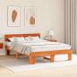 Preview: Bettrahmen Wachsbraun 150 x 200 cm Massives Kiefernholz