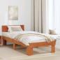 Preview: ARDEBO.de - Bettrahmen Wachsbraun 90 x 200 cm Massives Kiefernholz