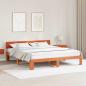 Preview: ARDEBO.de - Bettrahmen Wachsbraun 200 x 200 cm Massives Kiefernholz