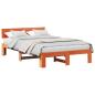 Preview: Bettrahmen Wachsbraun 120 x 190 cm Massives Kiefernholz