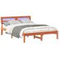 Preview: Bettrahmen Wachsbraun 120 x 190 cm Massives Kiefernholz