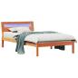 Preview: Bettrahmen Wachsbraun 90 x 190 cm Massives Kiefernholz
