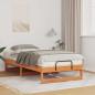 Preview: ARDEBO.de - Bettrahmen Braun 90 x 190 cm Massives Kiefernholz