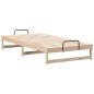 Preview: Bettrahmen Braun 100 x 210 cm Massives Kiefernholz