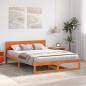 Preview: Bettrahmen Wachsbraun 160 x 200 cm Massives Kiefernholz