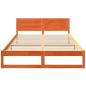 Preview: Bettrahmen Wachsbraun 160 x 200 cm Massives Kiefernholz
