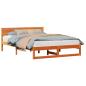 Preview: Bettrahmen Wachsbraun 140 x 200 cm Massives Kiefernholz