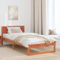 Preview: ARDEBO.de - Bettrahmen Wachsbraun 90 x 190 cm Massives Kiefernholz