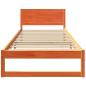 Preview: Bettrahmen Wachsbraun 90 x 190 cm Massives Kiefernholz