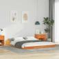 Preview: ARDEBO.de - Bettrahmen Wachsbraun 160 x 210 cm Massives Kiefernholz